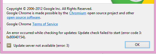 mematikan Chrome update berhasil